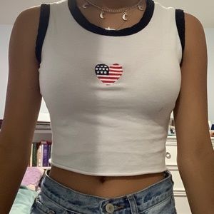 🌸American flag heart tank top